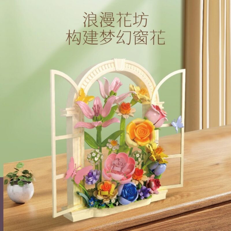 Bộ lắp ráp Wekki 517212 Hoa Cửa Sổ Mộng Mơ, mô tả vườn hoa lãng mạn, xây dựng cửa sổ hoa mộng mơ, đồ chơi xếp hình cho bé gái 14 tuổi giá rẻ.