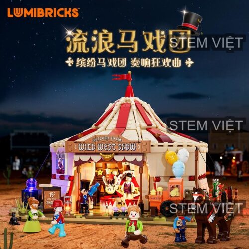 đồ chơi mô hình Lumibricks L9079 Rạp Xiếc Lưu Động, thiết kế độc đáo, có đèn LED, phù hợp cả trai lẫn gái