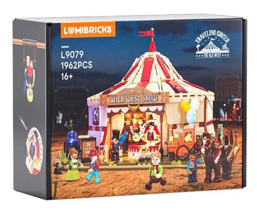 bộ lắp ghép Rạp Xiếc Lưu Động Lumibricks L9079, hơn 1900 chi tiết, có đèn LED, giá tốt cho người lớn 16 tuổi